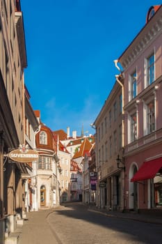 street of middle ages town Tallinn