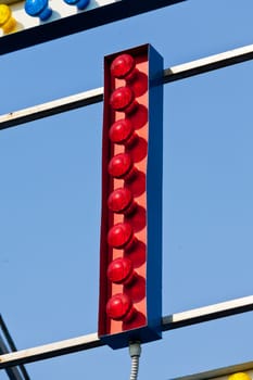 classic electric sign like the ones used in circus or old fashioned shops representing the I letter