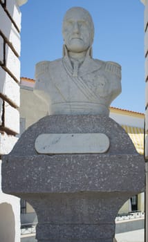 La Albuera, Spain - Jun 12th, 2021: Monument to General Castanos, commander of the Spanish army in La Albuera Battle, 1811. Badajoz, Spain