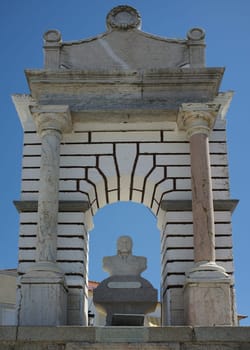 La Albuera, Spain - Jun 12th, 2021: Monument to General Castanos, commander of the Spanish army in La Albuera Battle, 1811. Badajoz, Spain