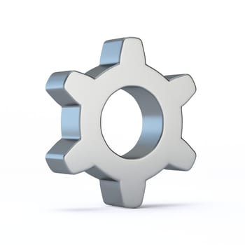 Cog wheel 3D rendering illustration isolated on white background