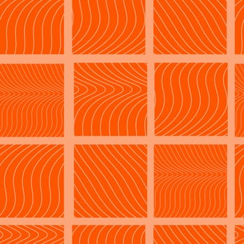 Seamless texture of salmon fillet. Meat of red fish. Seamless pattern of fish trout. Theme of rolls and sushi. Asian cuisine.