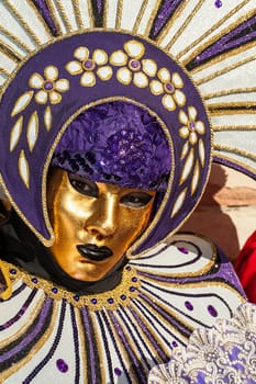 VENICE, ITALY - Febrary 6 2018: The masks of the Venice carnival 2018.