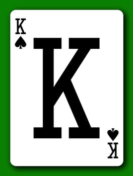 A King of Spades playing card with clipping path to remove background and shadow 3d illustration