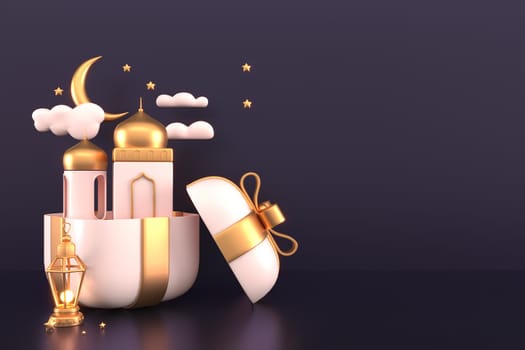 Ramadan Kareem Greeting Background Islamic 3d illustration design