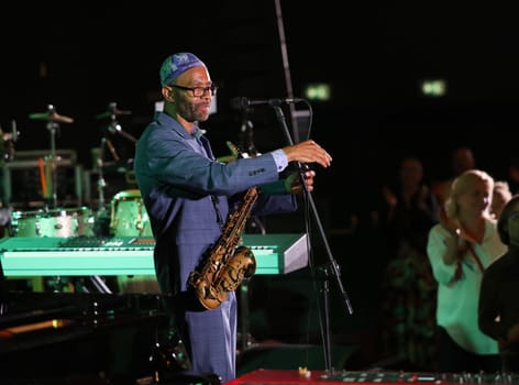 Cracow, Poland - July 08, 2022: Kenny Garrett Quintet performing live on the Kijow Centre stage at Summer Jazz Festival in Cracow, Poland
