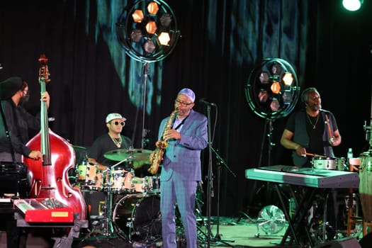Cracow, Poland - July 08, 2022: Kenny Garrett Quintet performing live on the Kijow Centre stage at Summer Jazz Festival in Cracow, Poland
