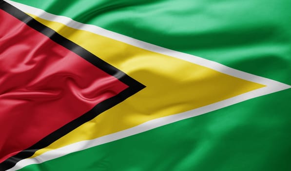 Waving national flag of Guyana