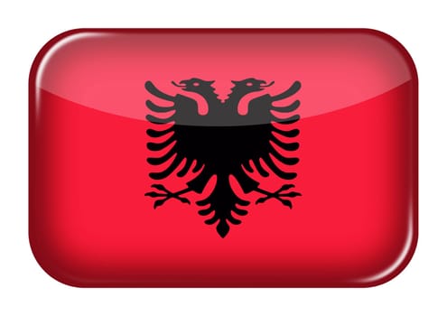 An Albania web icon rectangle button with clipping path 3d illustration
