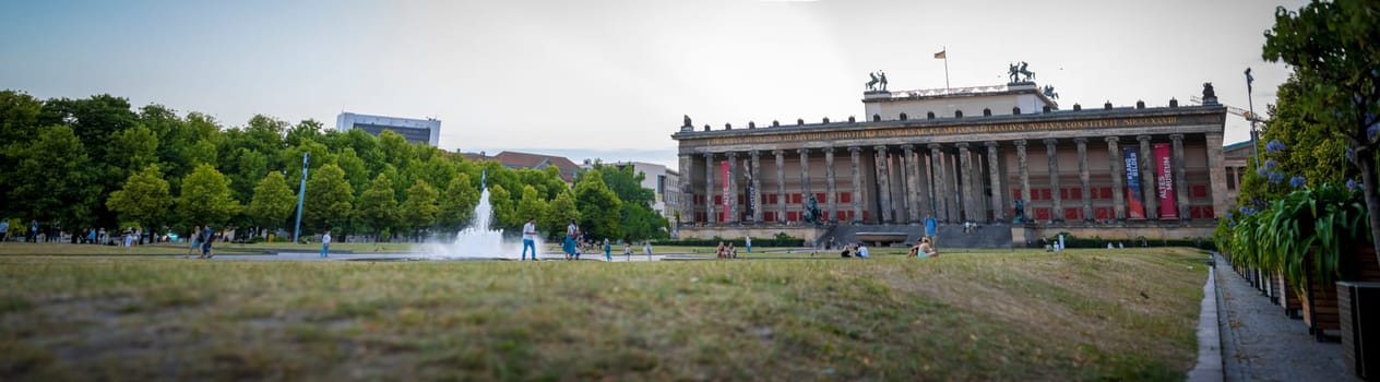 Berlin, Germany, June 2022: Panorama view on the Altes Museum and Lustgarten area in Berlin, Germany