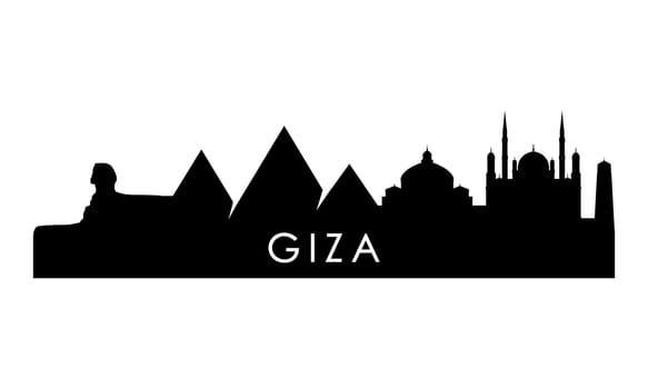 Giza skyline silhouette. Black Giza city design isolated on white background.