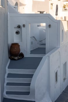 Whitewashed houses in Imerovigli on Santorini island, Cyclades, Greece