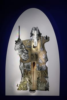 Venice, Italy - September 6, 2022:  59th Venice Art Biennale in Venice. Queendom by Ilit Azoulay in Israel pavilion