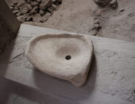 Santorini, Greece - July 01, 2021: Akrotiri, excavation site of a Minoan Bronze Age settlement on the Greek island of Santorini