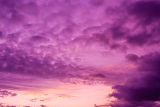 Abstract and pattern of cloud sky, Velvet violet, Velvet Purple, Trend color of the year background, Pattern of colorful cloud and sky sunset or sunrise: Dramatic sunset in twilight, Beautyful of sky