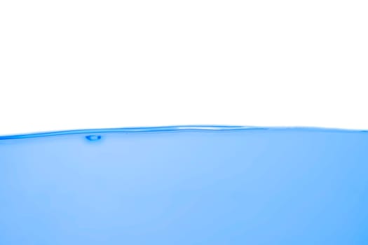 Water wave with bubbles on a white background