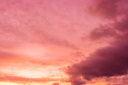 Abstract and pattern of cloud sky Calming coral, Orange, Trend color of the year background, Pattern of colorful cloud and sky sunset or sunrise: Dramatic sunset in twilight, Beautyful of sky