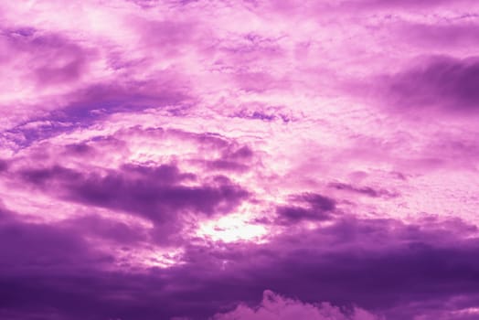 Abstract and pattern of cloud sky, Velvet violet, Velvet Purple, Trend color of the year background, Pattern of colorful cloud and sky sunset or sunrise: Dramatic sunset in twilight, Beautyful of sky