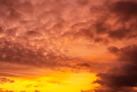 Abstract and pattern of cloud sky Calming coral, Orange, Trend color of the year background, Pattern of colorful cloud and sky sunset or sunrise: Dramatic sunset in twilight, Beautyful of sky