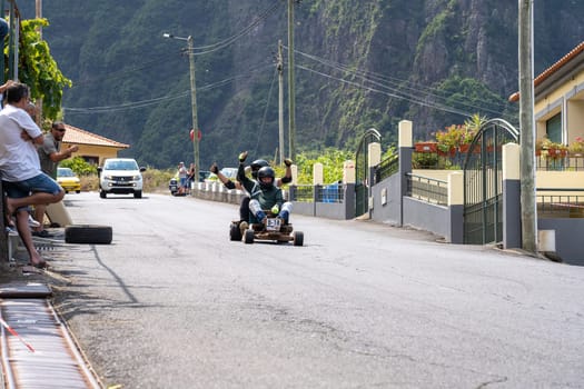 Sao Vicente Madeira Portugal - August 8 2021: A traditional homemade go-kart festival