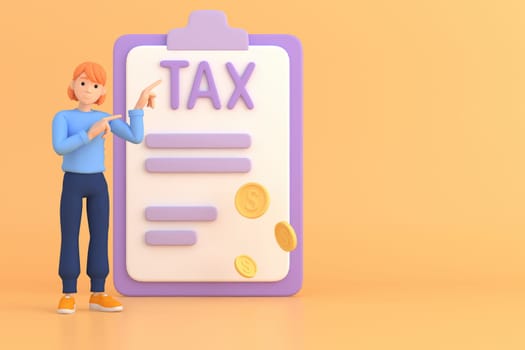 Tax Day Reminder Concept. Businessman submit tax by online concept, online tax payment and report. Business income. 3d illustration.