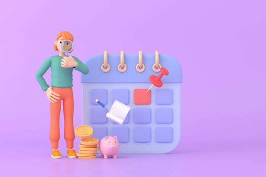 Tax Day Reminder Concept. Businessman submit tax by online concept, online tax payment and report. Business income. 3d illustration.