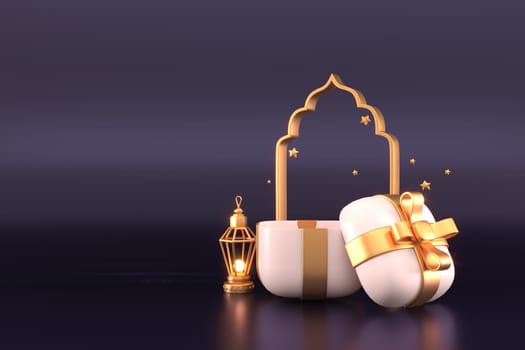 Ramadan Kareem Greeting Background Islamic 3d illustration design