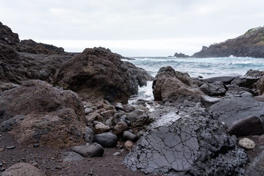The Landscape on the coast in the Town Seixal on the Island of Madeira in the Atlantic Ocean