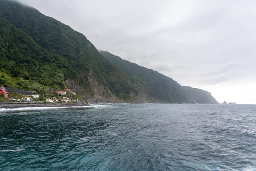 The Landscape on the coast in the Town Seixal on the Island of Madeira in the Atlantic Ocean