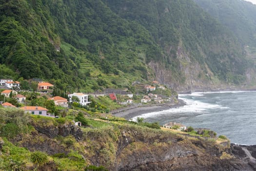 The Landscape on the coast in the Town Seixal on the Island of Madeira in the Atlantic Ocean