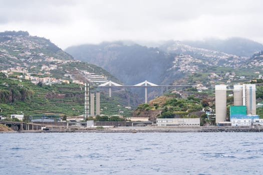 View from the sea of the Funchal city, Madeira, Portugal.