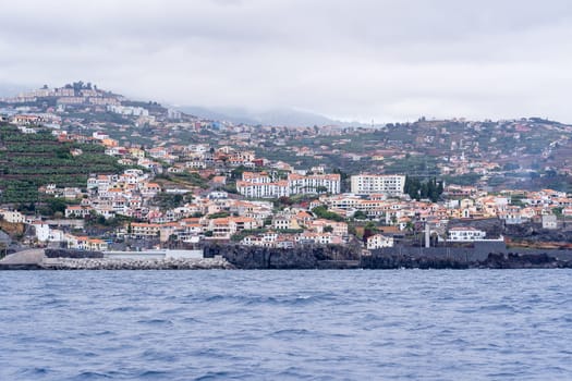 View from the sea of the Funchal city, Madeira, Portugal.