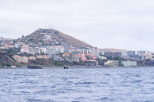 View from the sea of the Funchal city, Madeira, Portugal.
