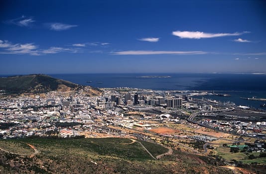 Panoramic view of cape town, western cape, south africa.
