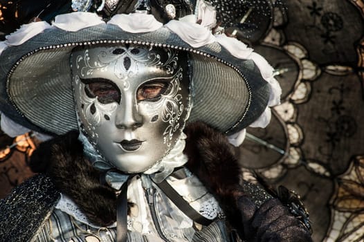 VENICE, ITALY - Febrary 5 2018: The masks of the Venice carnival 2018.