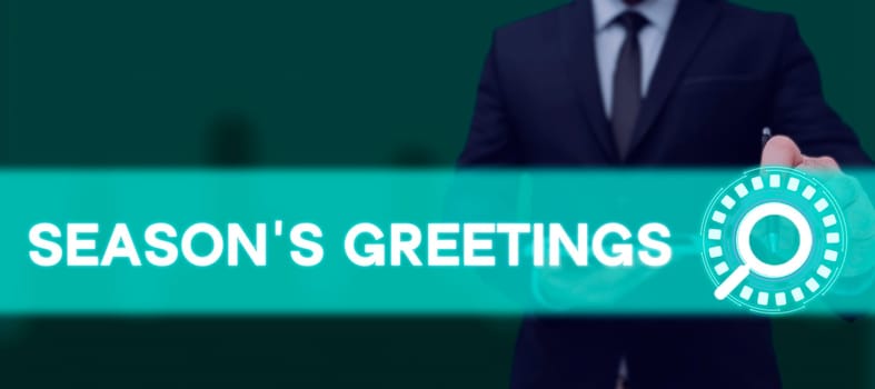 Handwriting text Season's Greetings, Internet Concept Used as an expression of goodwill during festivities