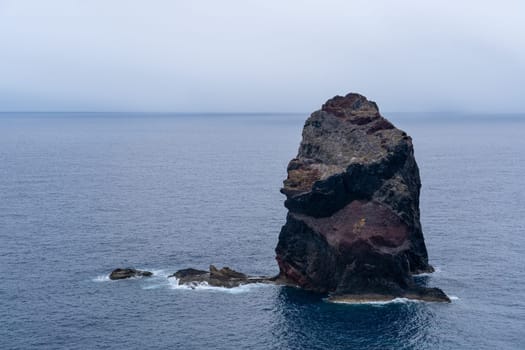 Cliffs view on East coast of Madeira island. Ponta de Sao Lourenco. Portugal.