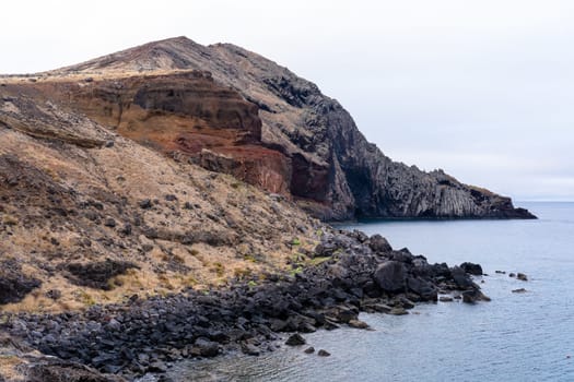 Cliffs at Ponta de Sao Lourenco. Cape is the most eastern point of Madeira island