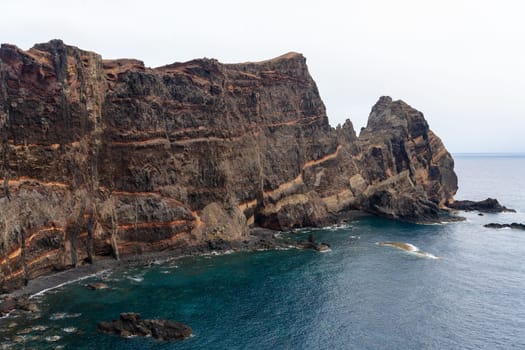 Cliffs at Ponta de Sao Lourenco. Cape is the most eastern point of Madeira island