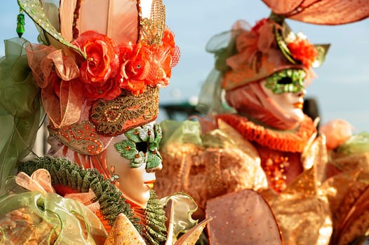 VENICE, ITALY - Febrary 5 2018: The masks of the Venice carnival 2018.