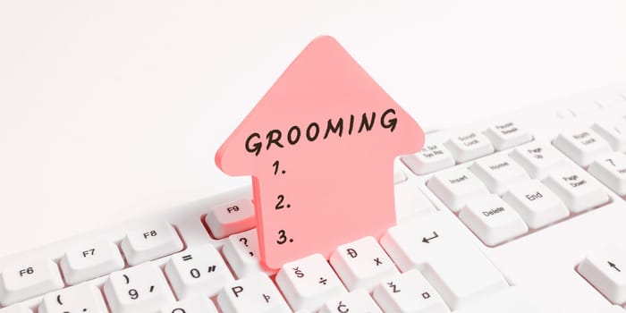 Sign displaying Grooming, Conceptual photo hygienic care and enhancing the appearance of the pets