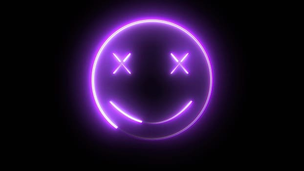 Neon emoji face. Computer generated 3d render,Neon emoji face. Computer generated 3d render
