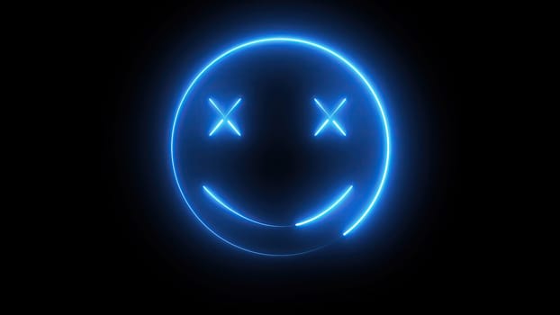 Neon emoji face. Computer generated 3d render,Neon emoji face. Computer generated 3d render