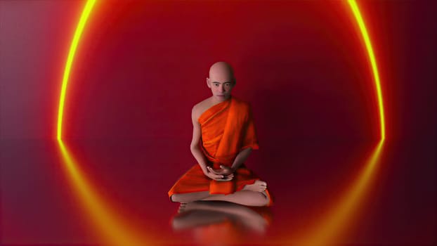 3d monk. Computer generated 3d render