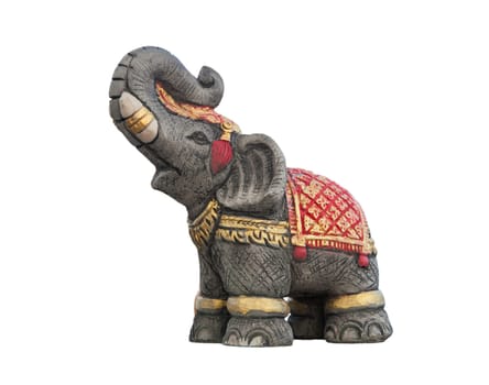 Elephant statue isolated on white background is readily available,In Thailand