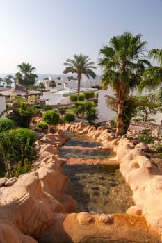 The waterfall on a rock in Egypt