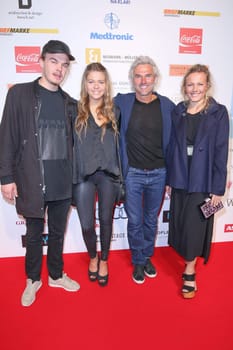 Bobby Dekeyser with his children Yannik Dekeyser and Carolin Dekeyser and Marie Dekeyser,Charity Event "The Little Heart in the Center"" at Curio Haus,Hamburg,14.06.2015"