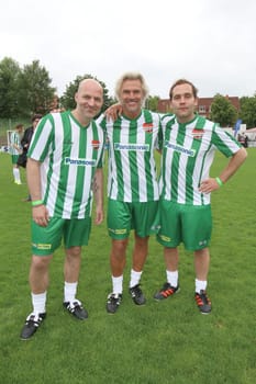 Stefan Schnoor,Bobby Dekeyser and Aki Bosse,The Charity Football Game Kicking with Heart at the Stadion Hoheluft,Hamburg,14.06.2015