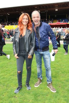 Yasmina Filali and Marek Ehrhardt,The charity football game Kicking with heart at the Stadion Hoheluft,Hamburg,14.06.2015