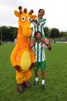 Stephan Luca,Annabelle Mandeng,The charity football game Kicking with heart at the Stadion Hoheluft,Hamburg,14.06.2015